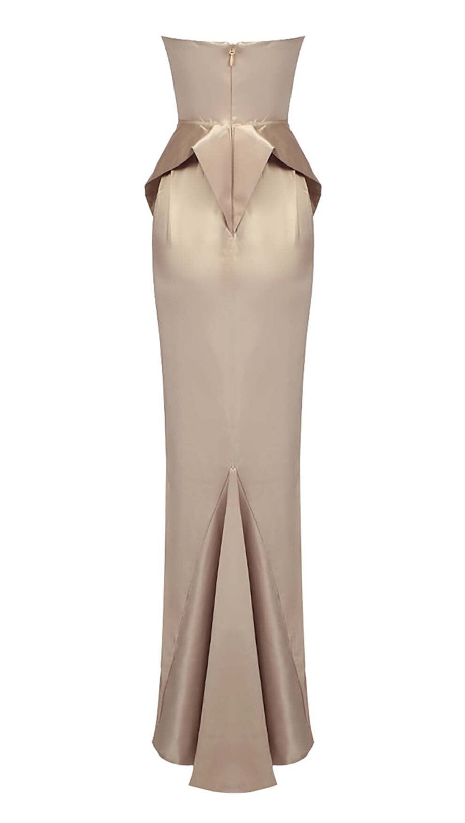 Brandina – Trägerloses Maxikleid im Meerjungfrauen-Stil aus Satin in Beige