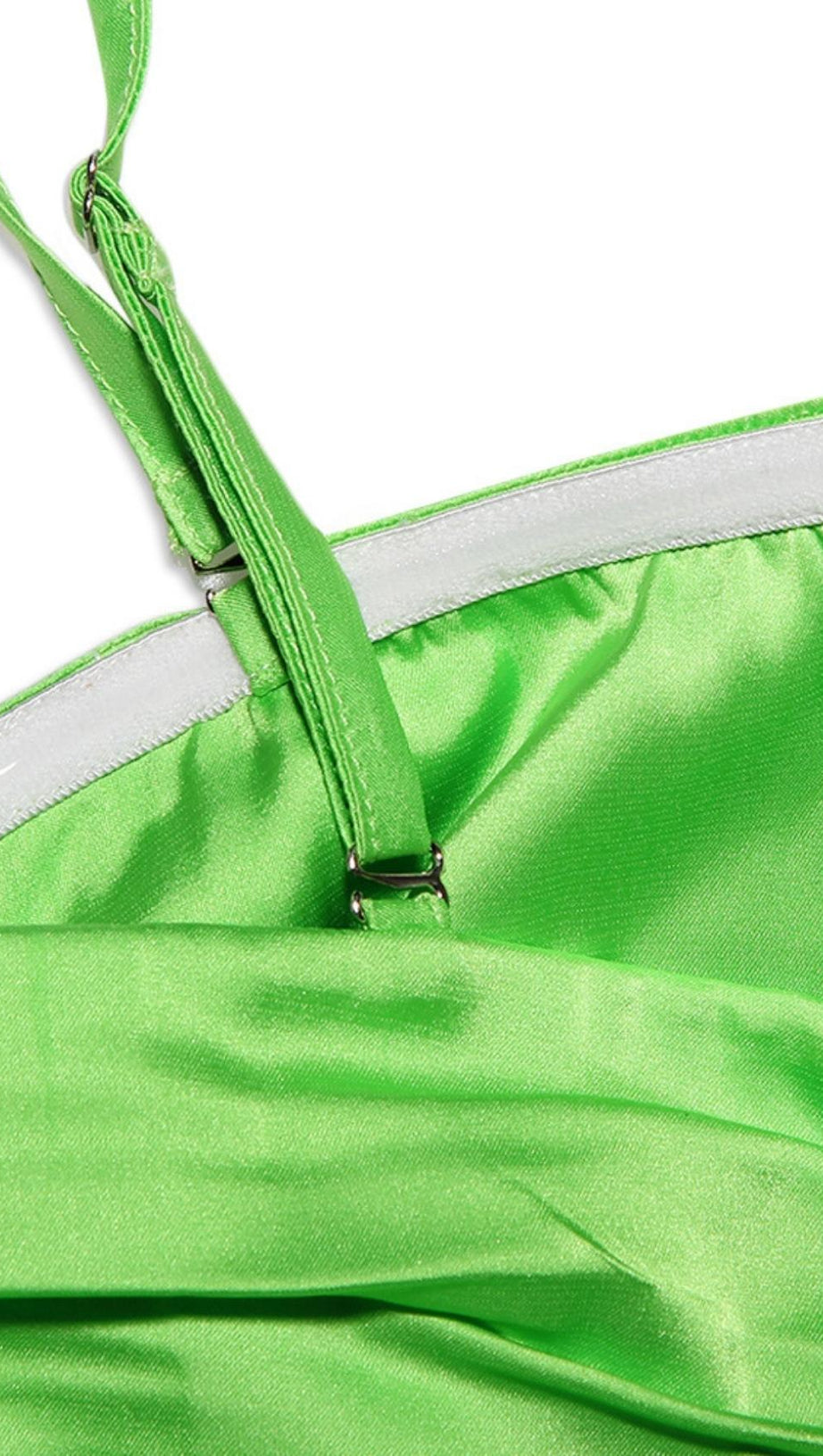 TRÄGERLOSES MINIKLEID IN GRÜN 