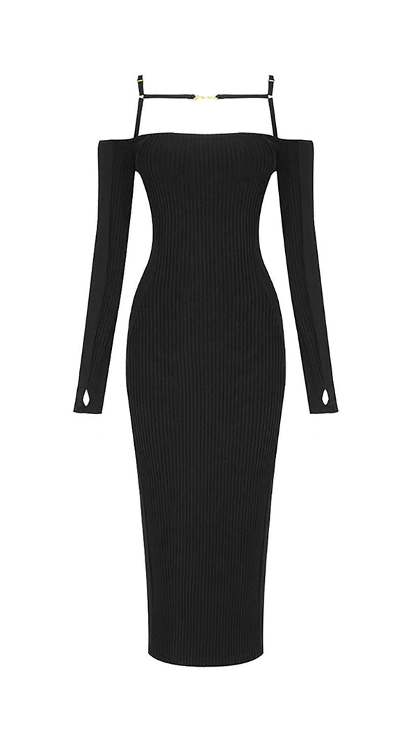 Strappy Hollow Strapless Bandage Mini Dress in Black