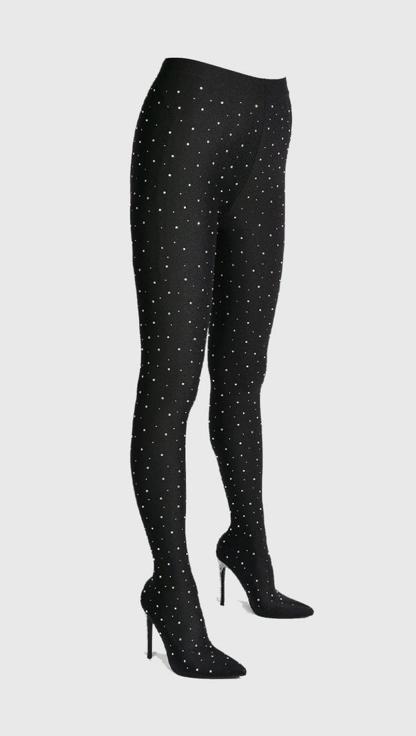 AIIZIE SAGIER RHINESTONE LEGGING BOOTS - BLACK - product image