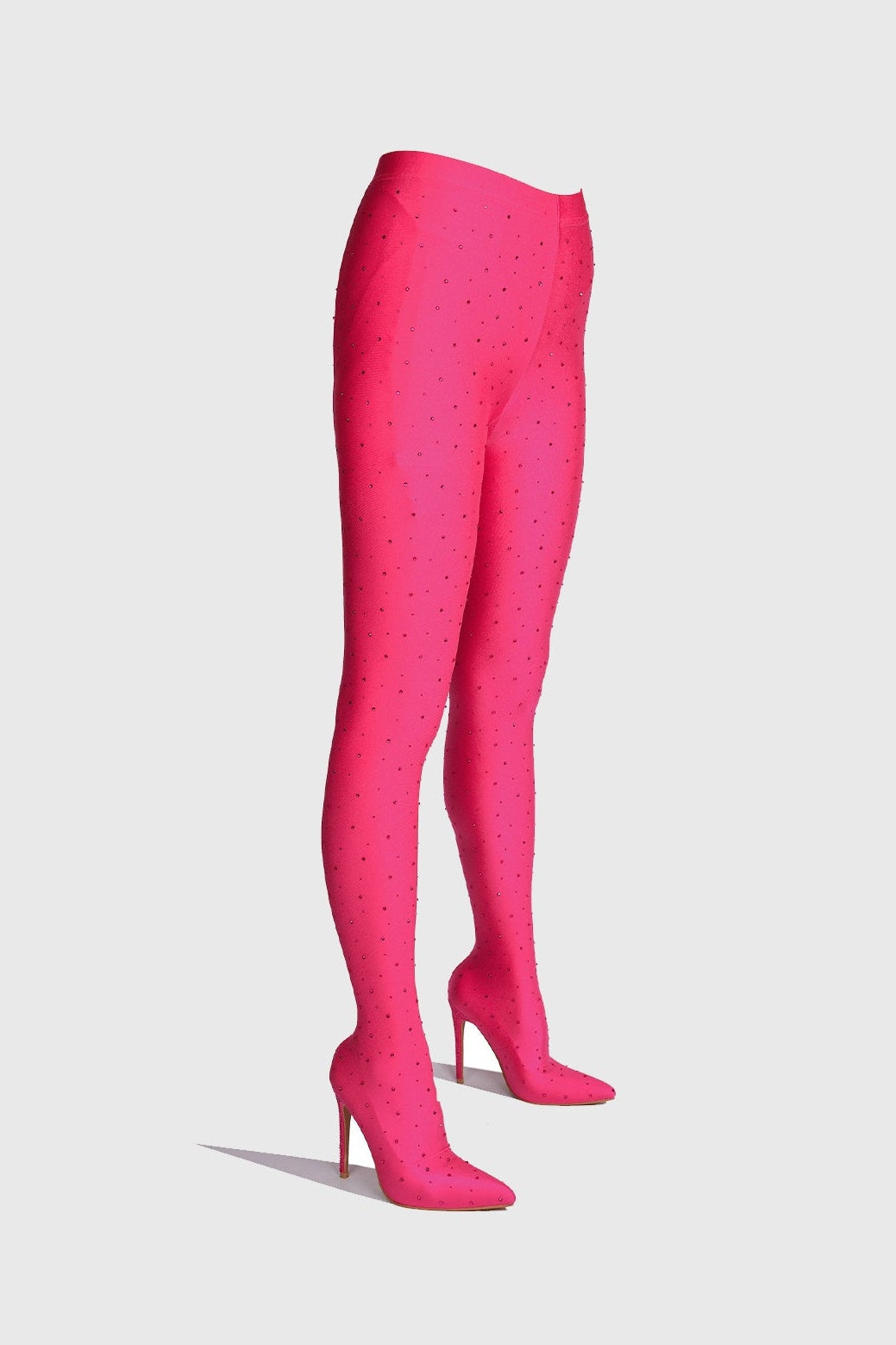 STIVALI LEGGING CON STRASS SAGIER - ROSA