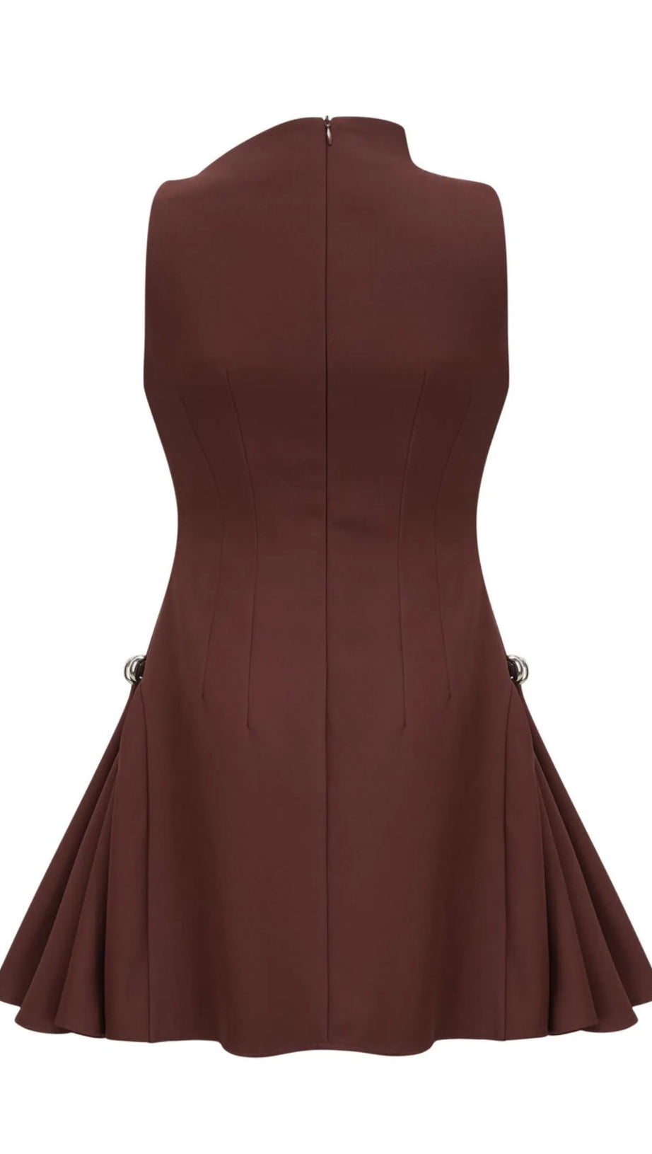 ASYMMETRICAL FLARED MINI DRESS