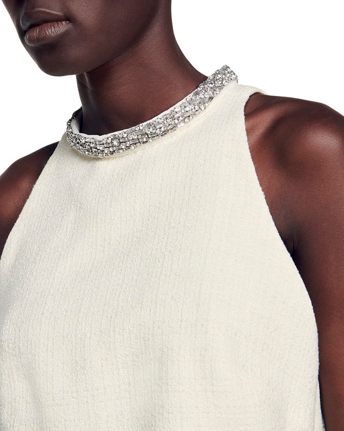 AIIZIE EMBELLISHED TWEED CROP TOP - product image