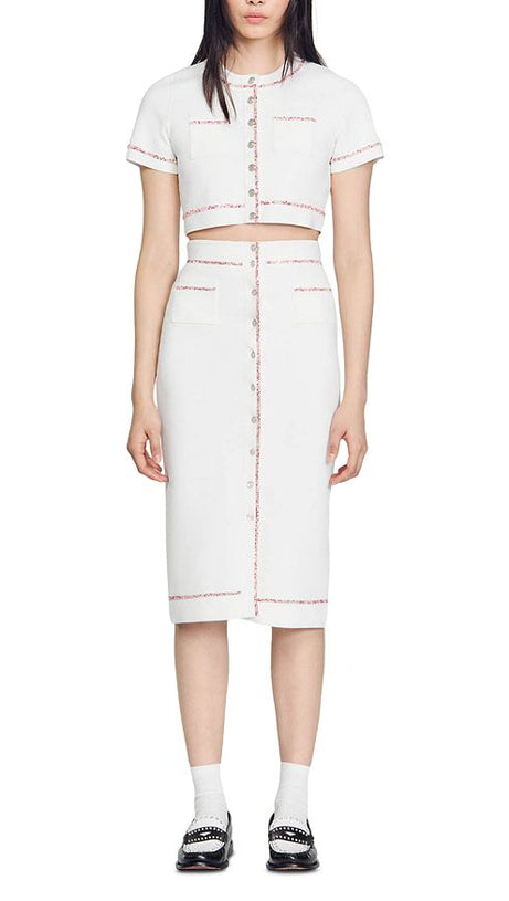 KNIT MIDI PENCIL SKIRT