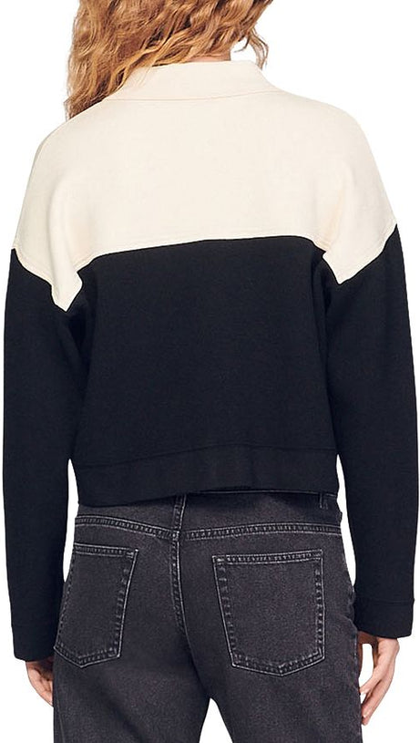 COLOR BLOCKED CROPPED CARDIGAN