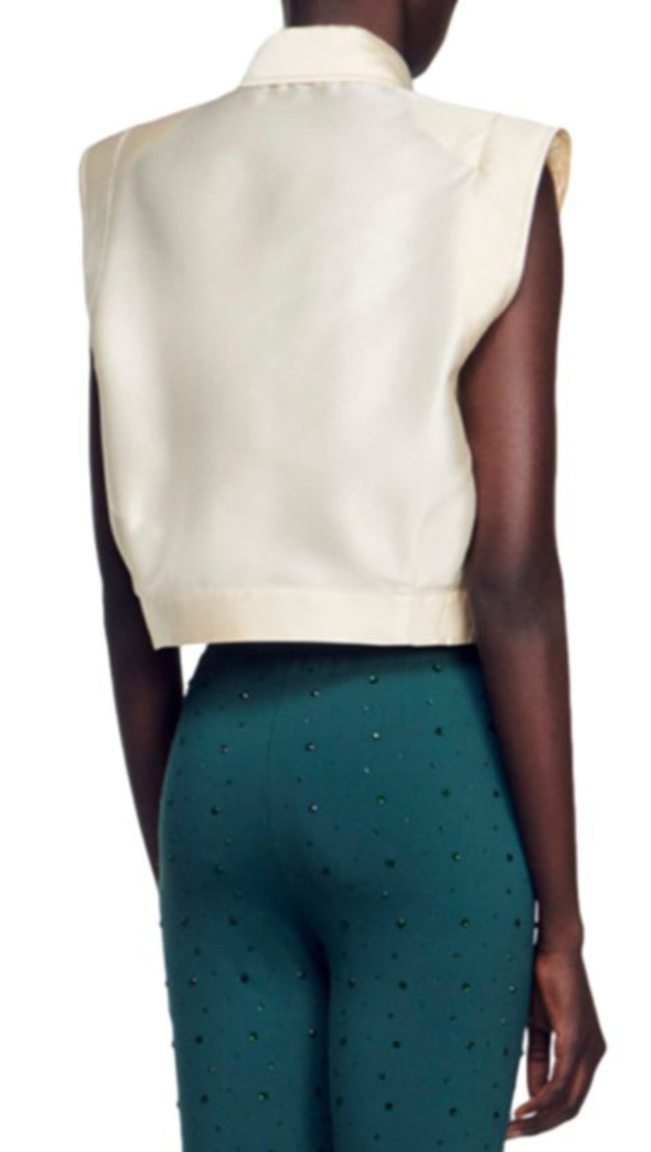 LIMON CROPPED SATIN SHIRT