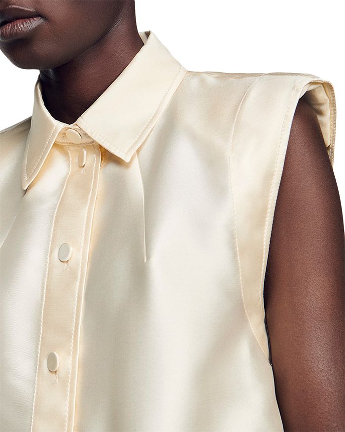 AIIZIE LIMON CROPPED SATIN SHIRT - product image
