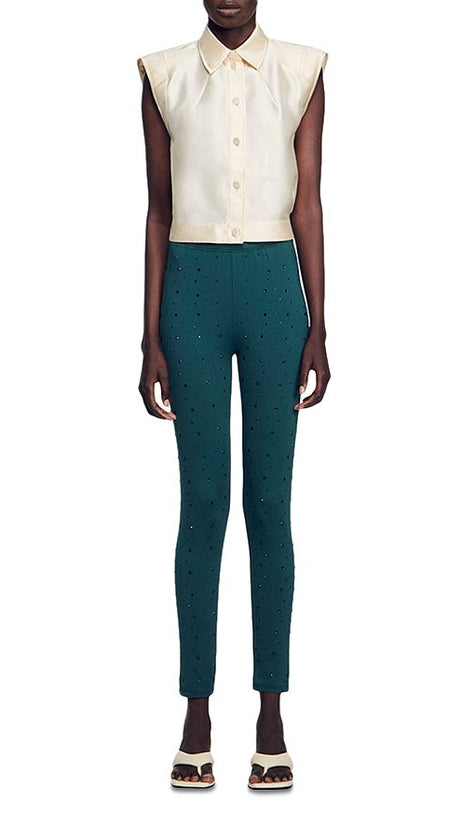 LIMON CROPPED SATIN SHIRT