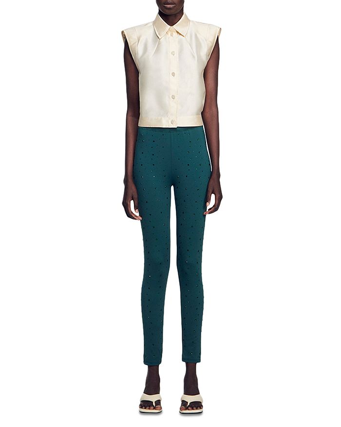 AIIZIE LIMON CROPPED SATIN SHIRT - product image