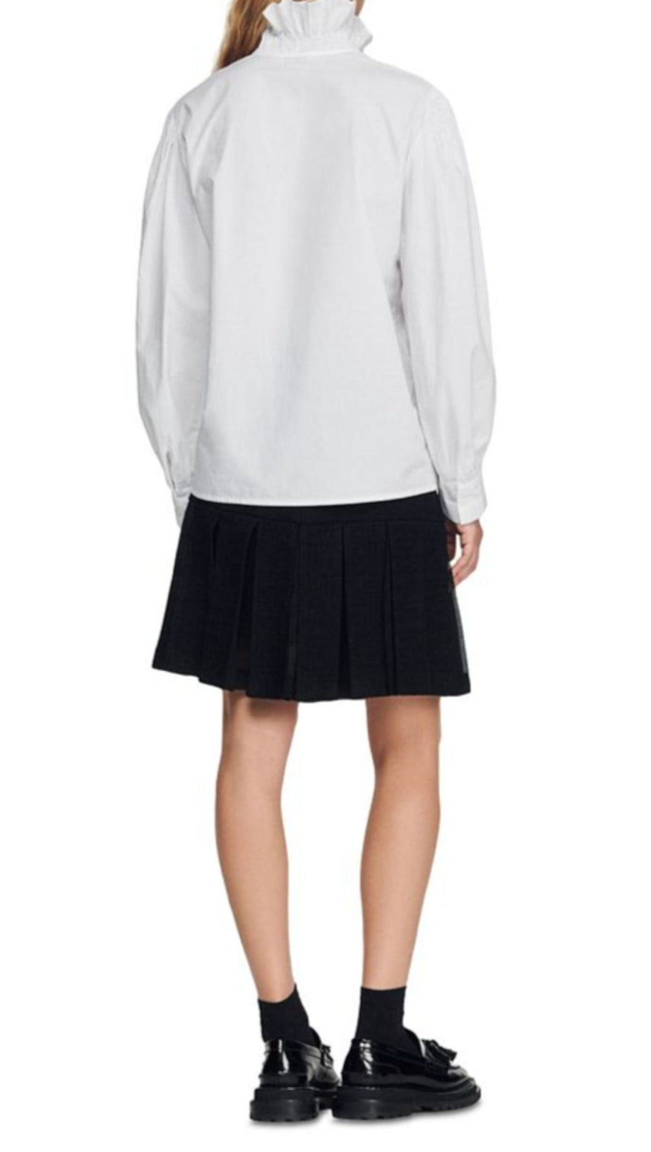 LISANDRA ORGANIC COTTON RUFFLED BLOUSE