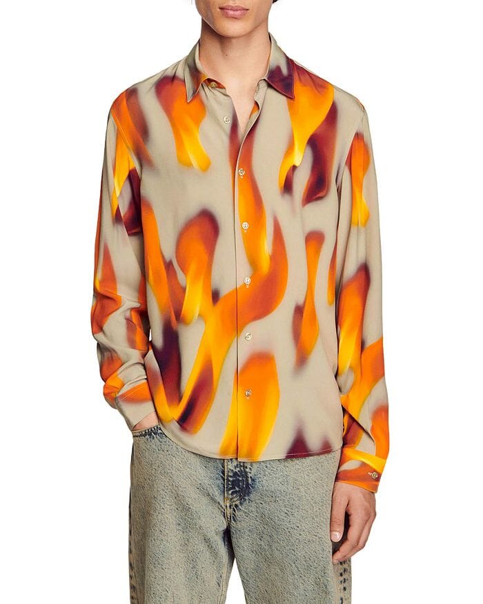 CAMICIA A MANICA LUNGA CON FIAMME 