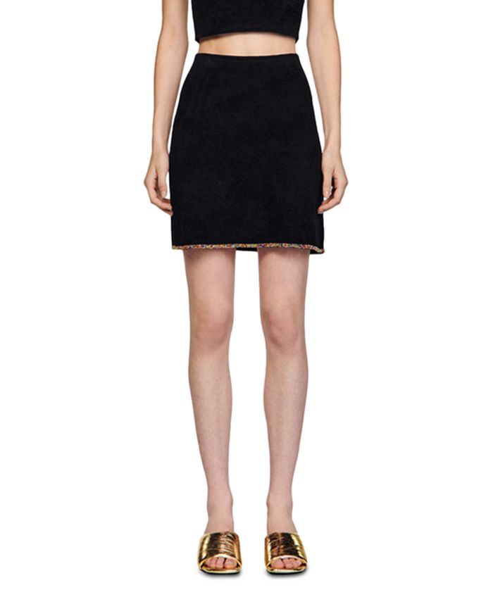 AIIZIE VELVET EMBELLISHED MINI SKIRT - product image