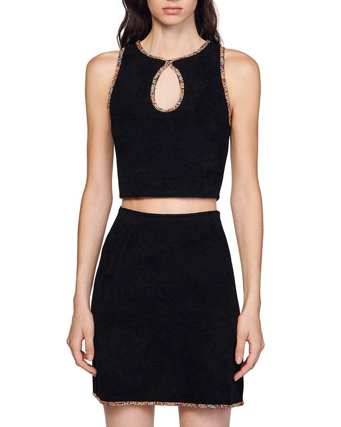 AIIZIE VELVET EMBELLISHED MINI SKIRT - product image