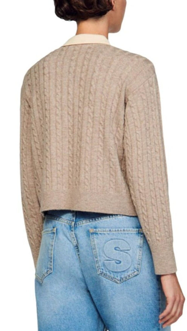 AIIZIE RENO CONTRAST COLLAR SWEATER - product image