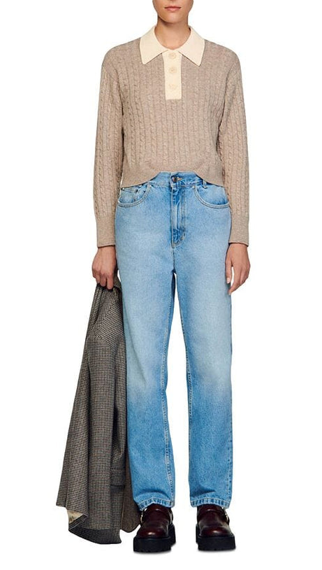 MAGLIONE CON COLLO A CONTRASTO RENO 