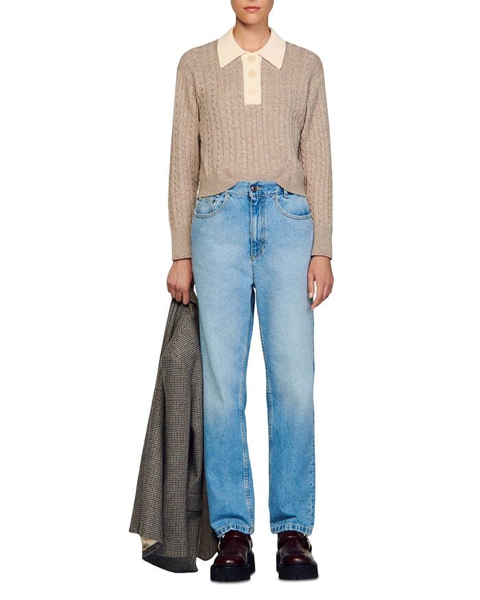 AIIZIE RENO CONTRAST COLLAR SWEATER - product image