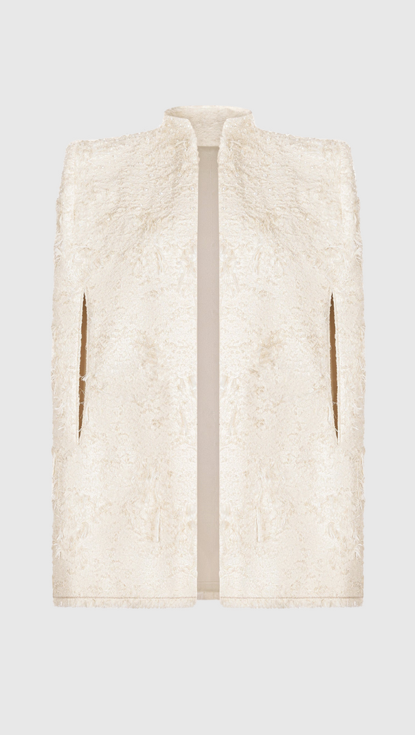 AIIZIE SANTOS BOW JACQUARD MINI DRESS - BEIGE - product image