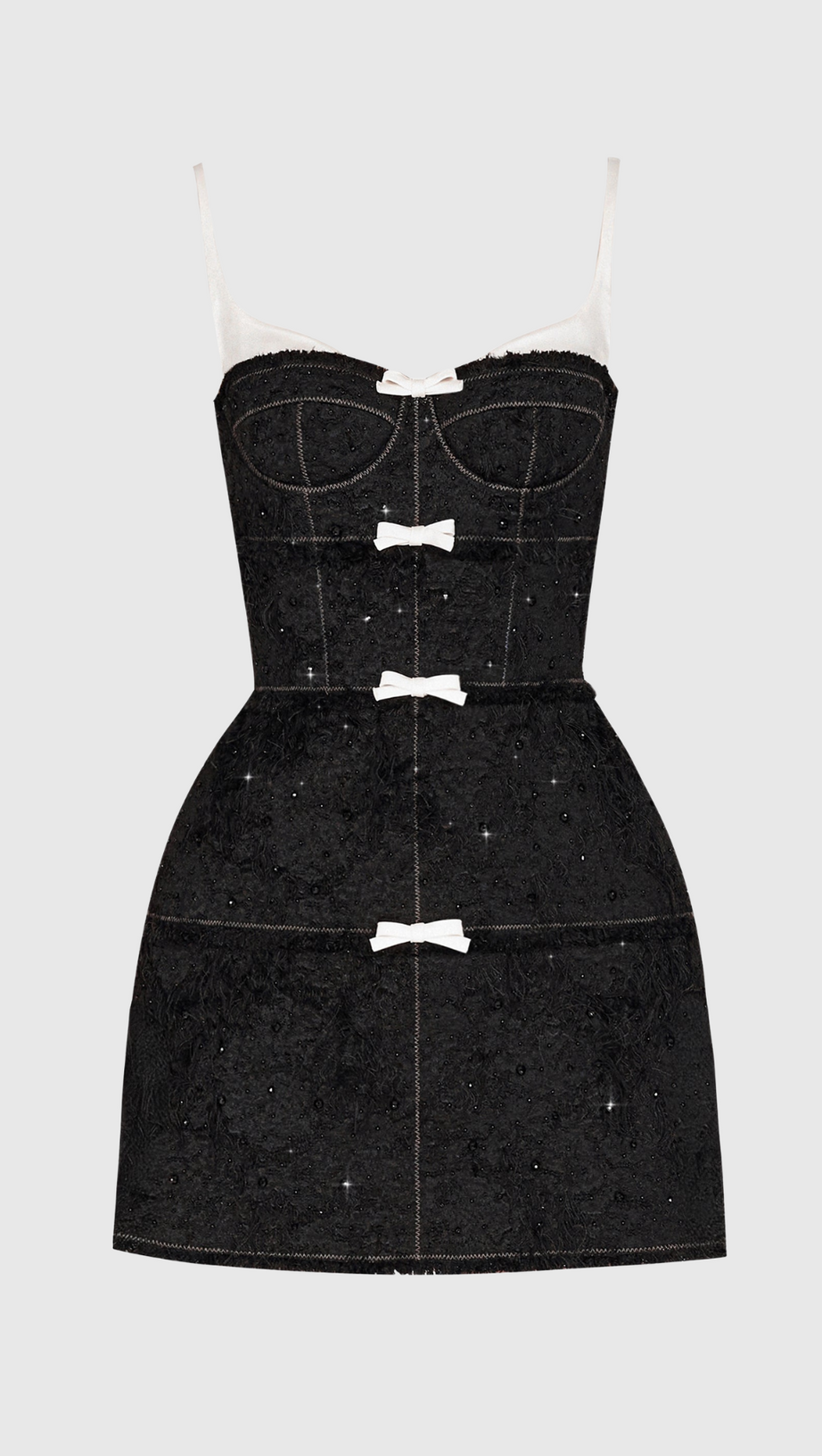 MANTELLA SANTOS JACQUARD CON PERLINE - NERO