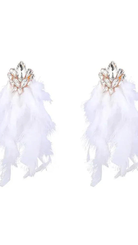 Sayda Strass-Feder-Ohrringe