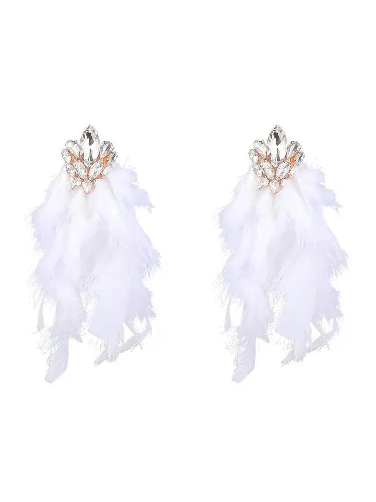 AIIZIE SAYDA RHINESTONE FEATHER EARRINGS - product image