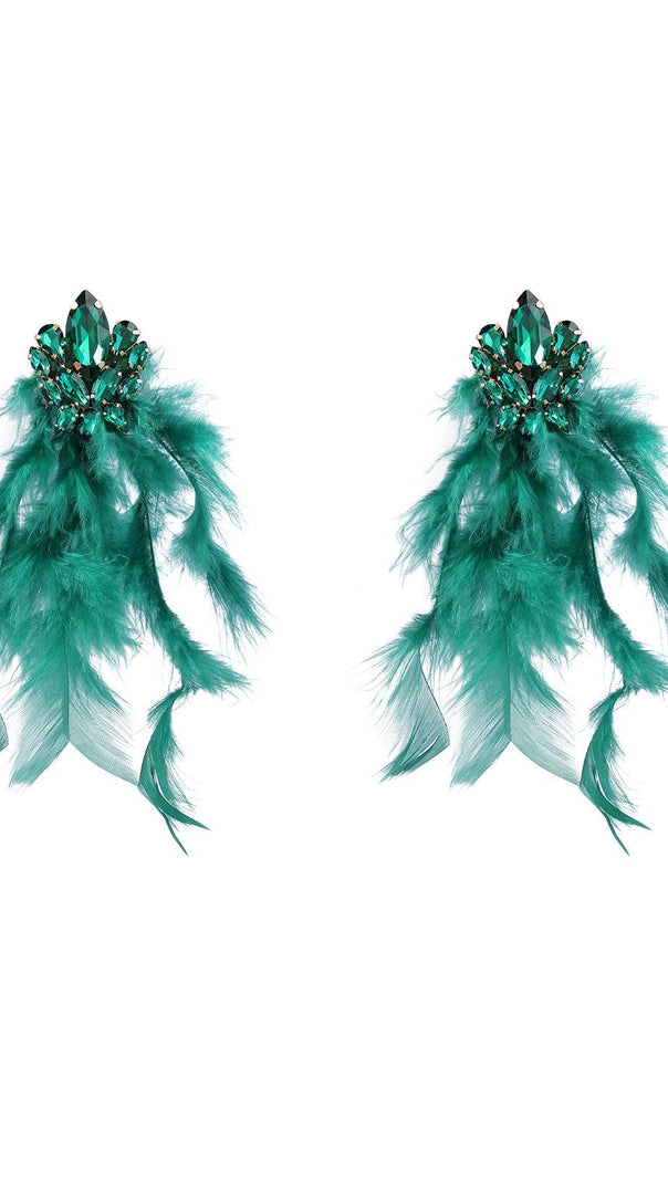 AIIZIE SAYDA RHINESTONE FEATHER EARRINGS - product image
