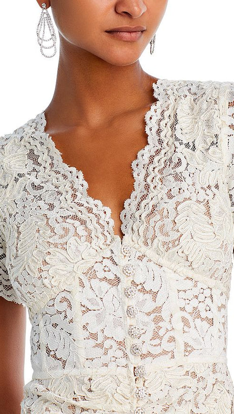 FLORAL LACE MIDI DRESS