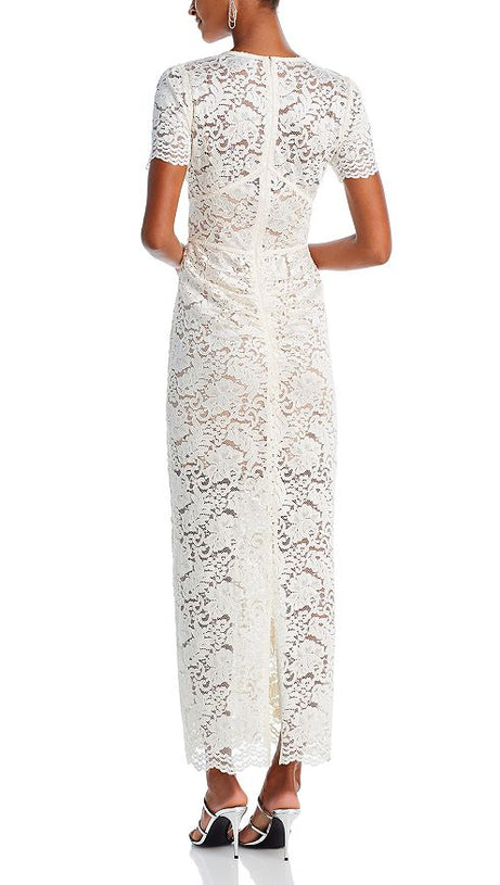 FLORAL LACE MIDI DRESS