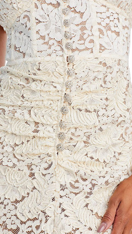 FLORAL LACE MIDI DRESS