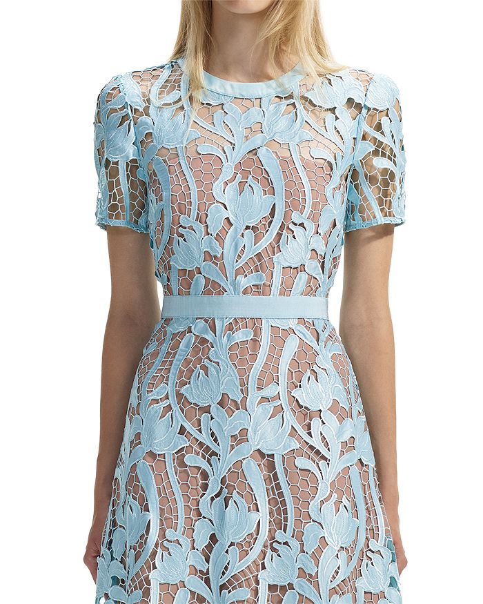 AIIZIE BLUE LACE MIDI DRESS - product image