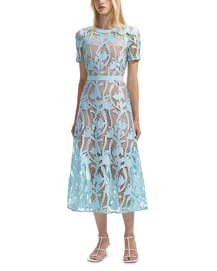 AIIZIE BLUE LACE MIDI DRESS - product image
