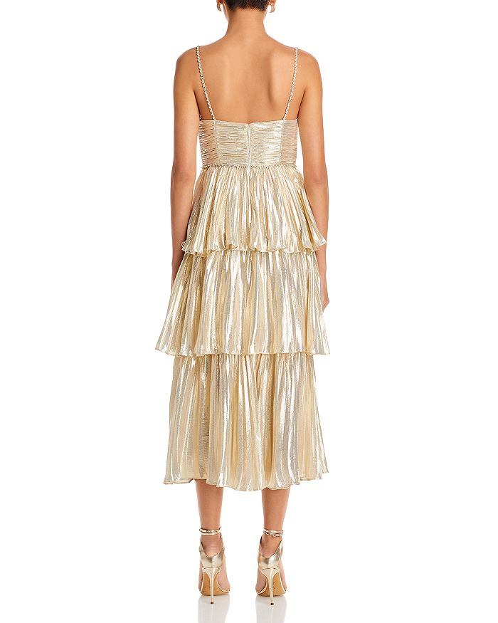 AIIZIE TIERED METALLIC MIDI DRESS - product image