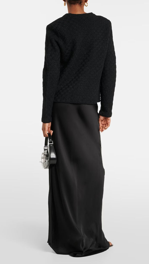 AIIZIE BLACK WEAVE CARDIGAN - product image