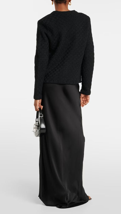 BLACK WEAVE CARDIGAN