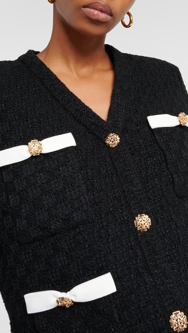 AIIZIE BLACK WEAVE CARDIGAN - product image