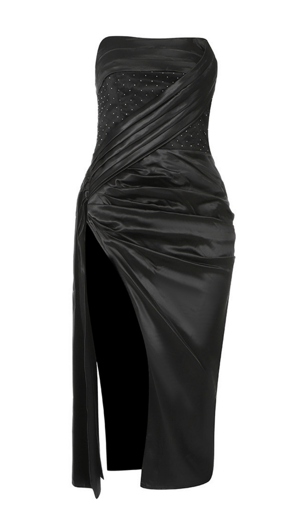 Sequin Beaded  Leather Dress