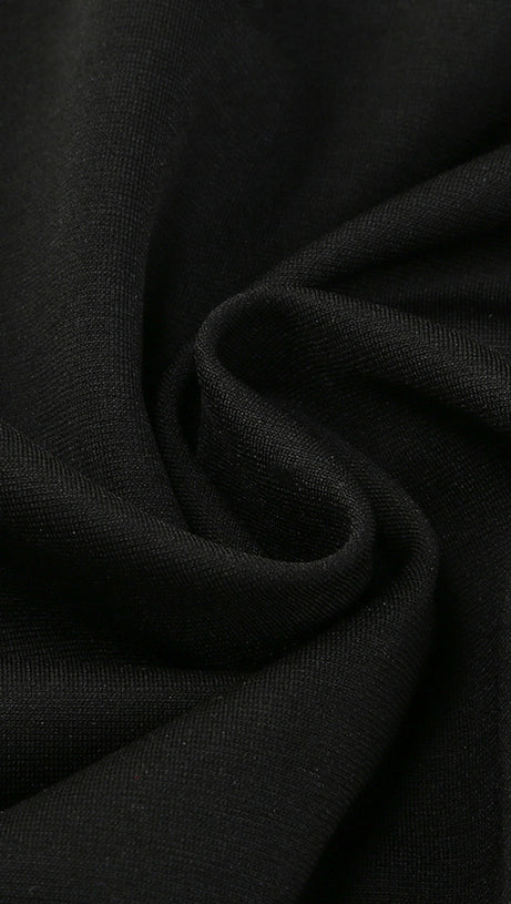 Pailletten-Maxikleid Nude Schwarz