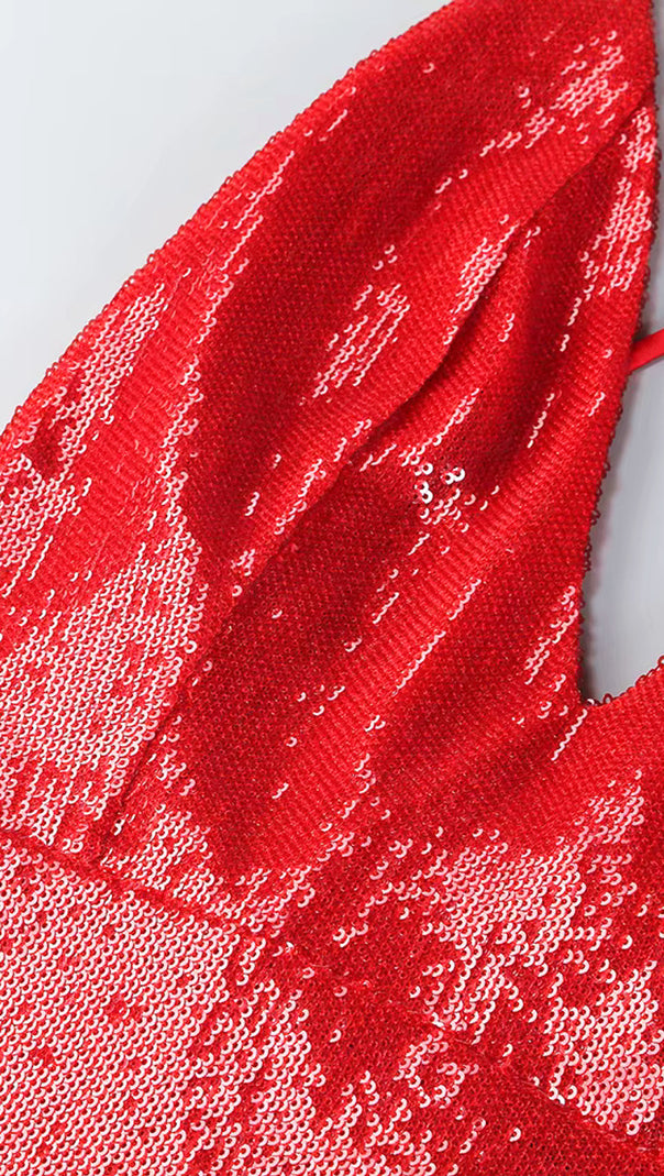 AIIZIE SEQUIN MAXI DRESS RED - product image