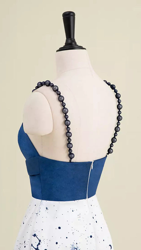 CONSTELLATION PRINT MIDI DRESS