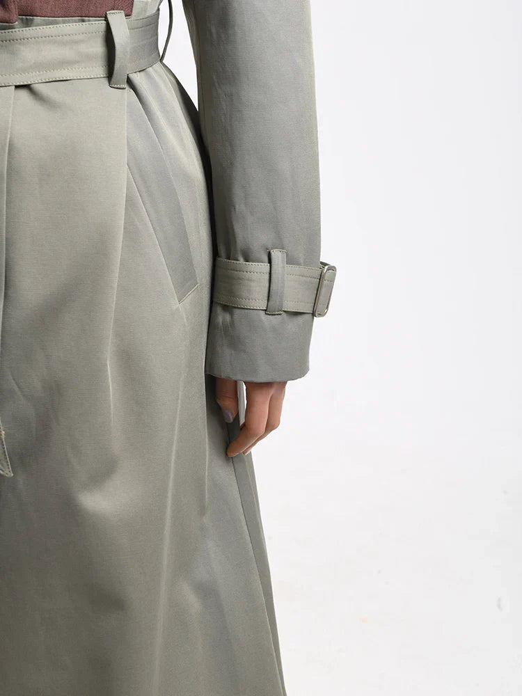 AIIZIE BELTED BLAZER TRENCH COAT IN BROWN GRAY - product image