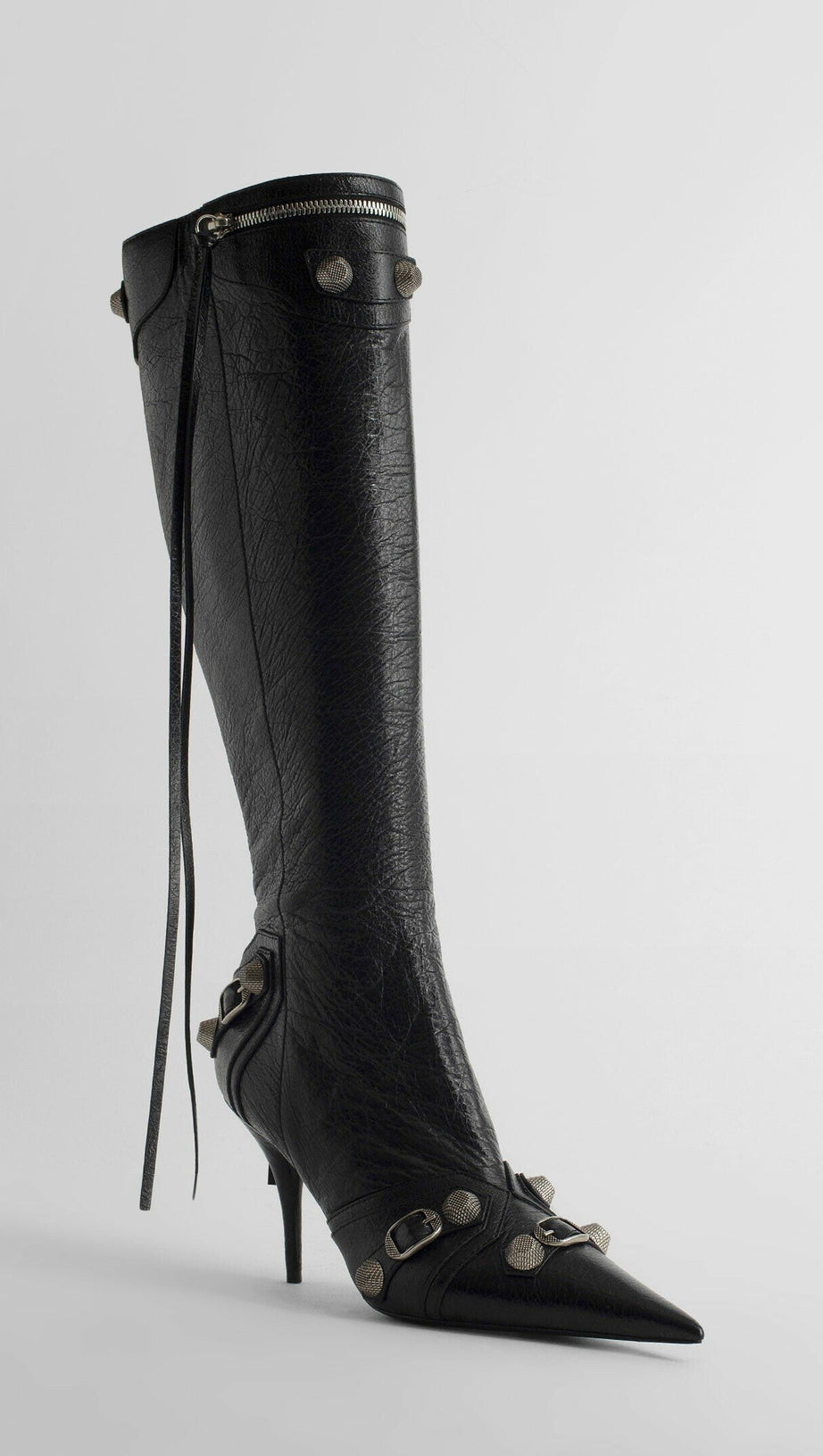 Kniehohe Stiefel „Shilia“ mit Reißverschluss - Schwarz