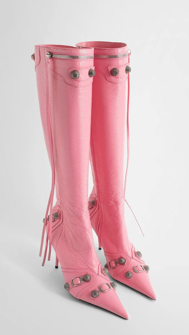 AIIZIE SHILIA ZIP KNEE-HIGH BOOTS - PINK - product image