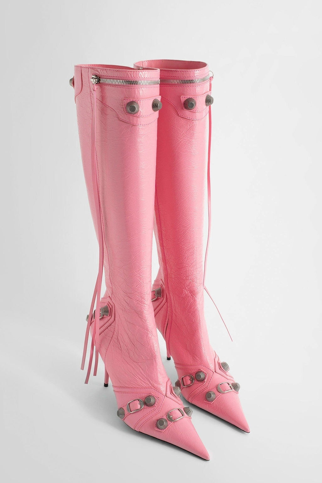 Kniehohe Stiefel „Shilia“ mit Reißverschluss - Rosa