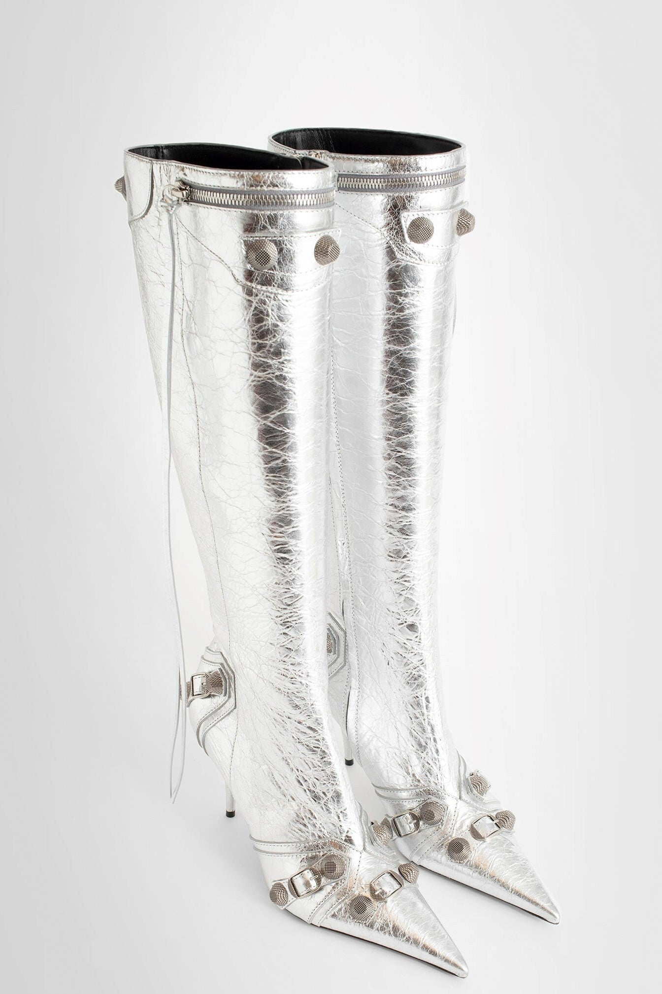 AIIZIE SHILIA ZIP KNEE-HIGH BOOTS - SILVER - product image