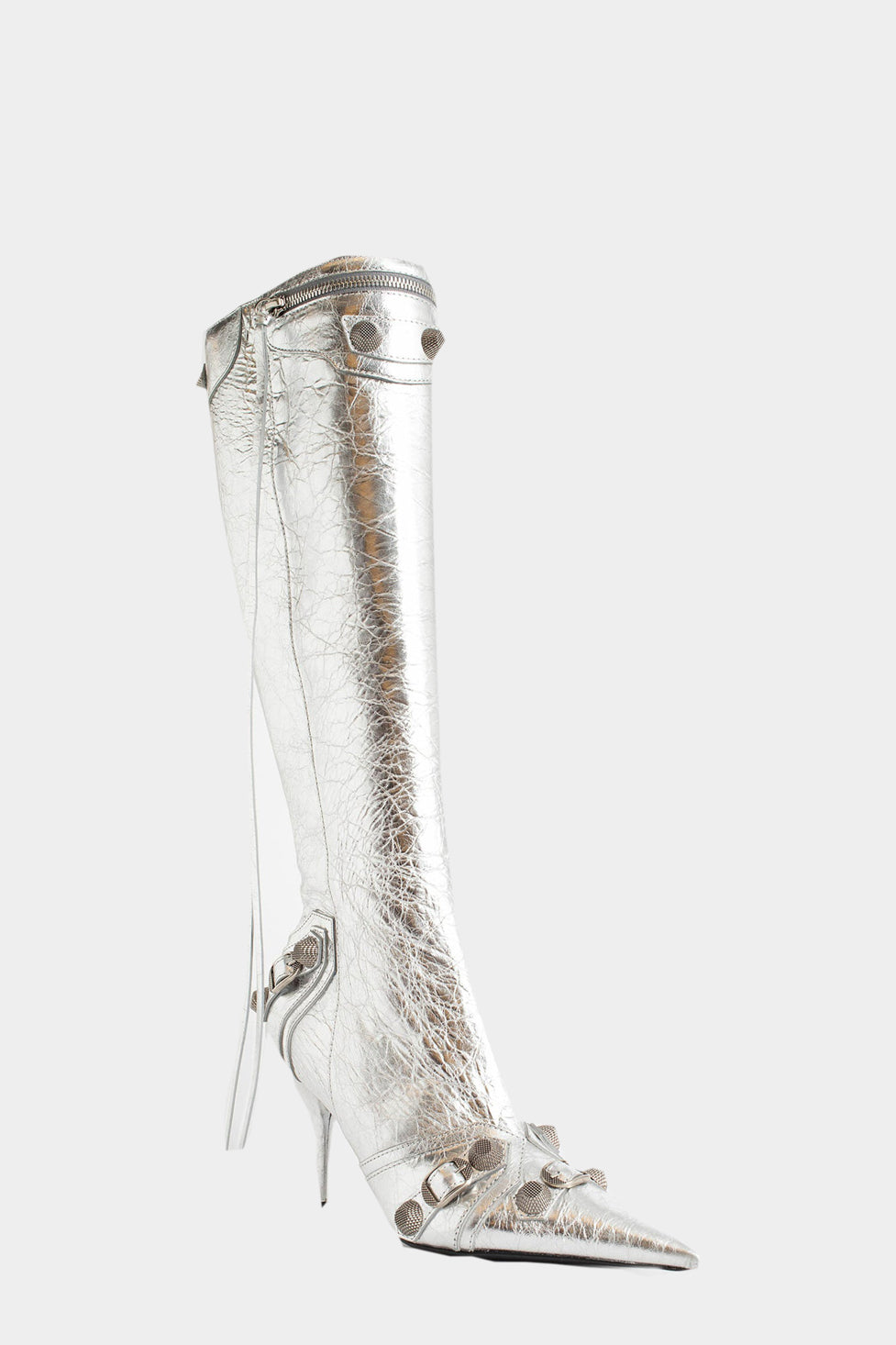 AIIZIE SHILIA ZIP KNEE-HIGH BOOTS - SILVER - product image