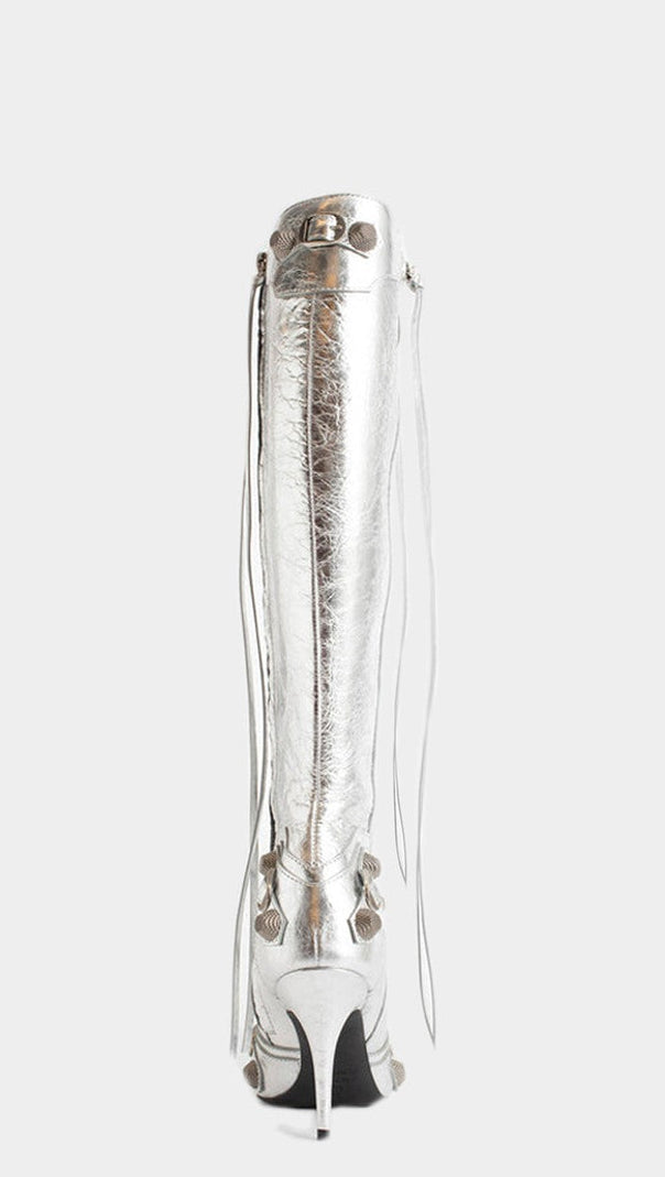 AIIZIE SHILIA ZIP KNEE-HIGH BOOTS - SILVER - product image