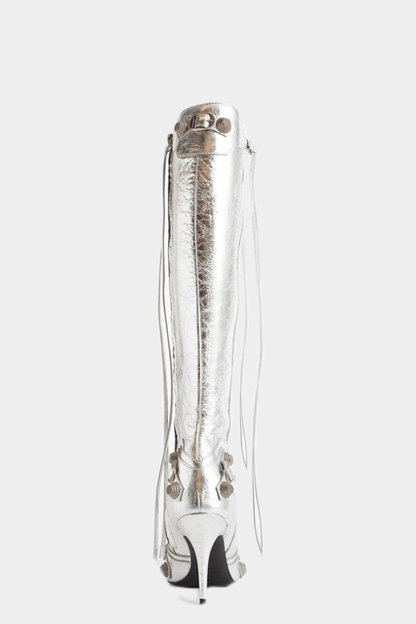 AIIZIE SHILIA ZIP KNEE-HIGH BOOTS - SILVER - product image