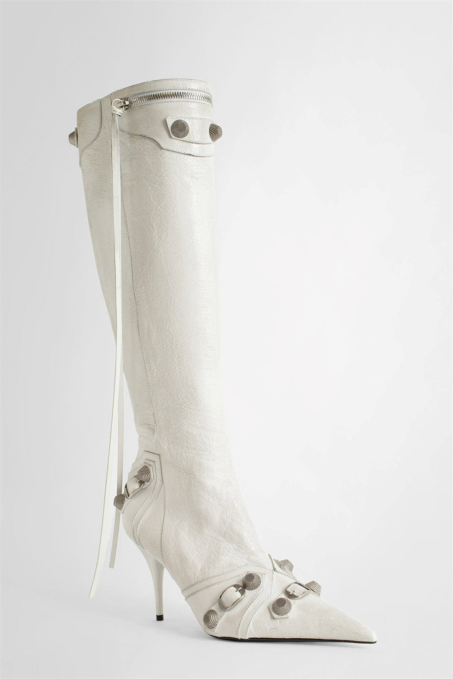 AIIZIE SHILIA ZIP KNEE-HIGH BOOTS - WHITE - product image