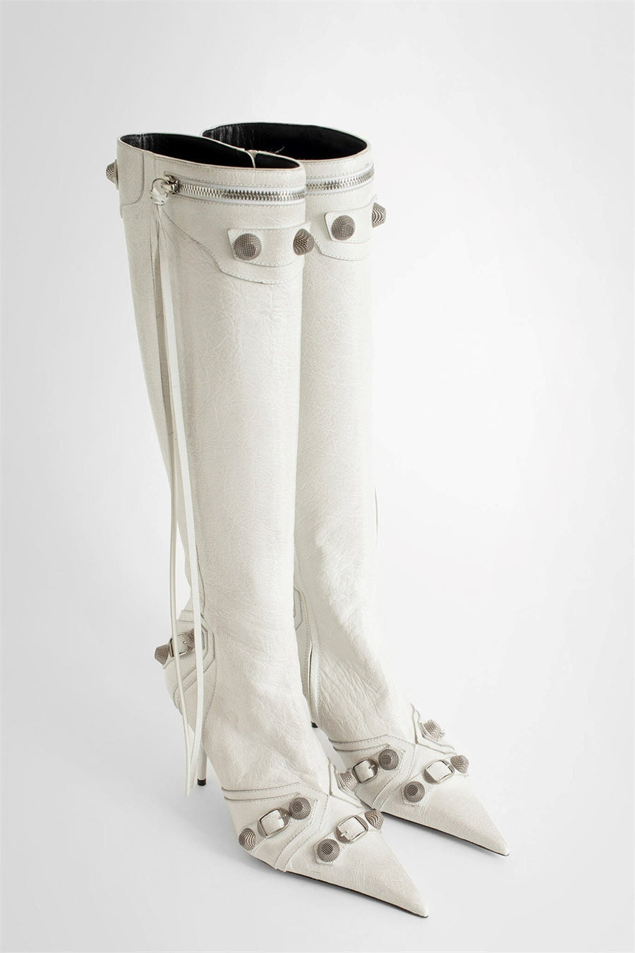 AIIZIE SHILIA ZIP KNEE-HIGH BOOTS - WHITE - product image