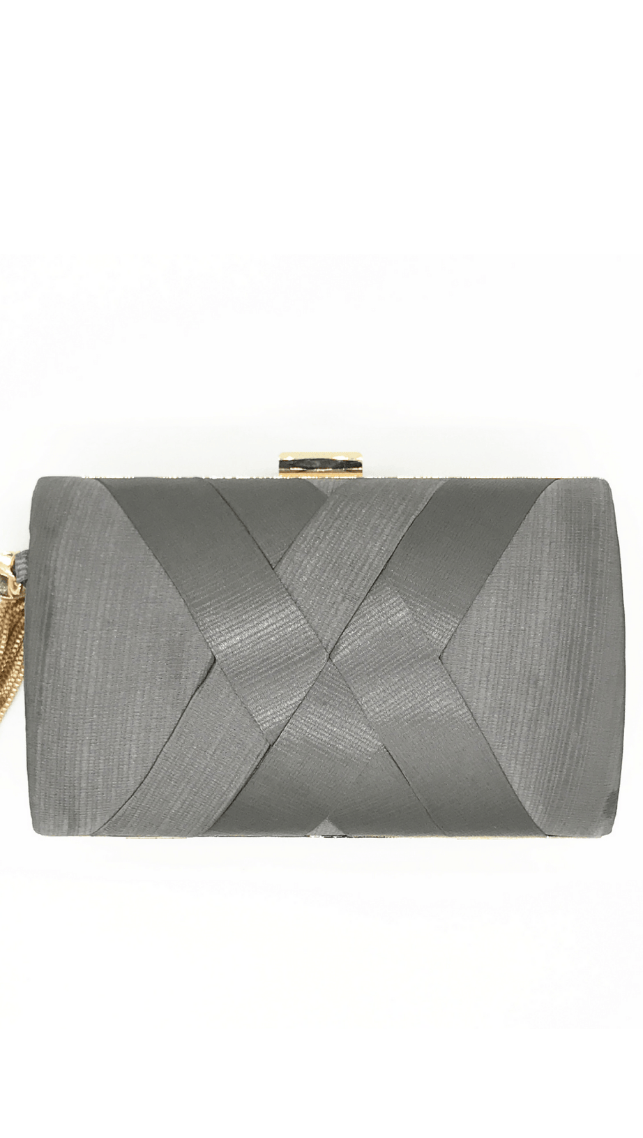 Seidenclutch mit Quastenanhänger.