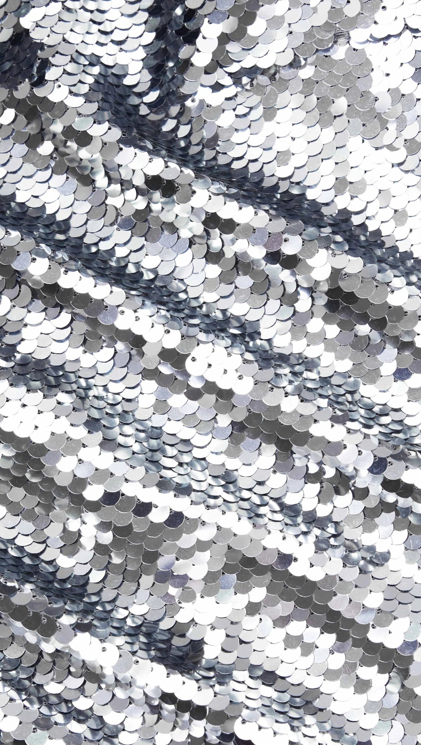 SILVER SEQUIN FLARED SLEEVE TOP